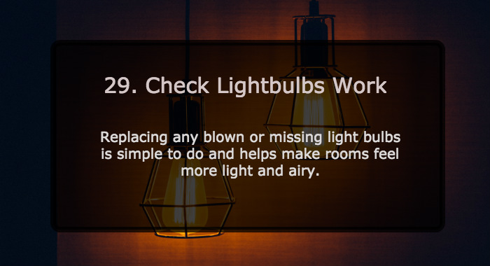 Check Lightbulbs Work When Selling Your Home