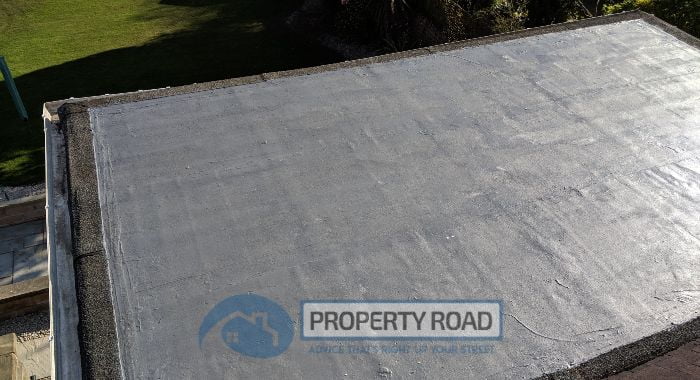 Our flat roof after sealing it