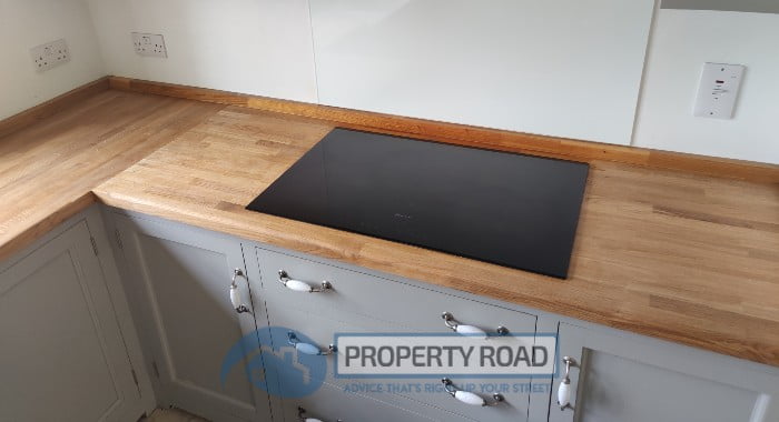 Our kitchen worktop made of oak