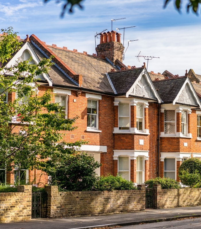 Row of London terraces